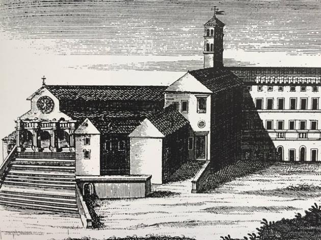 Il complesso di Santa Maria in Gradi in un'illustrazione dello storico Bussi 